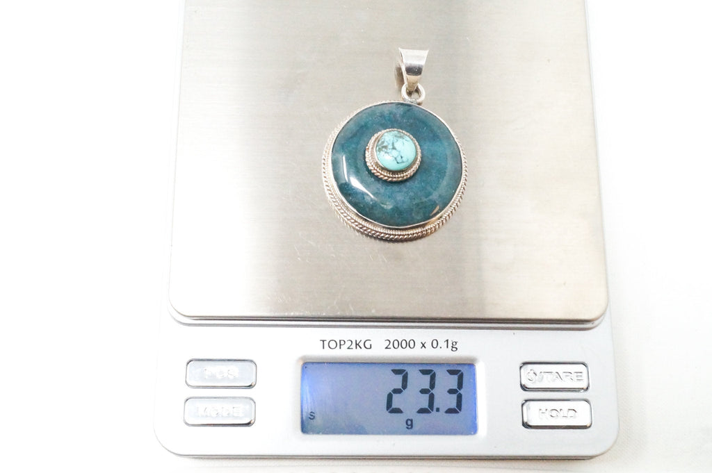Vintage Southwest Style Turquoise Sterling Silver Necklace Pendant | Jewelry > Necklaces > Pendants | Wiccan Center