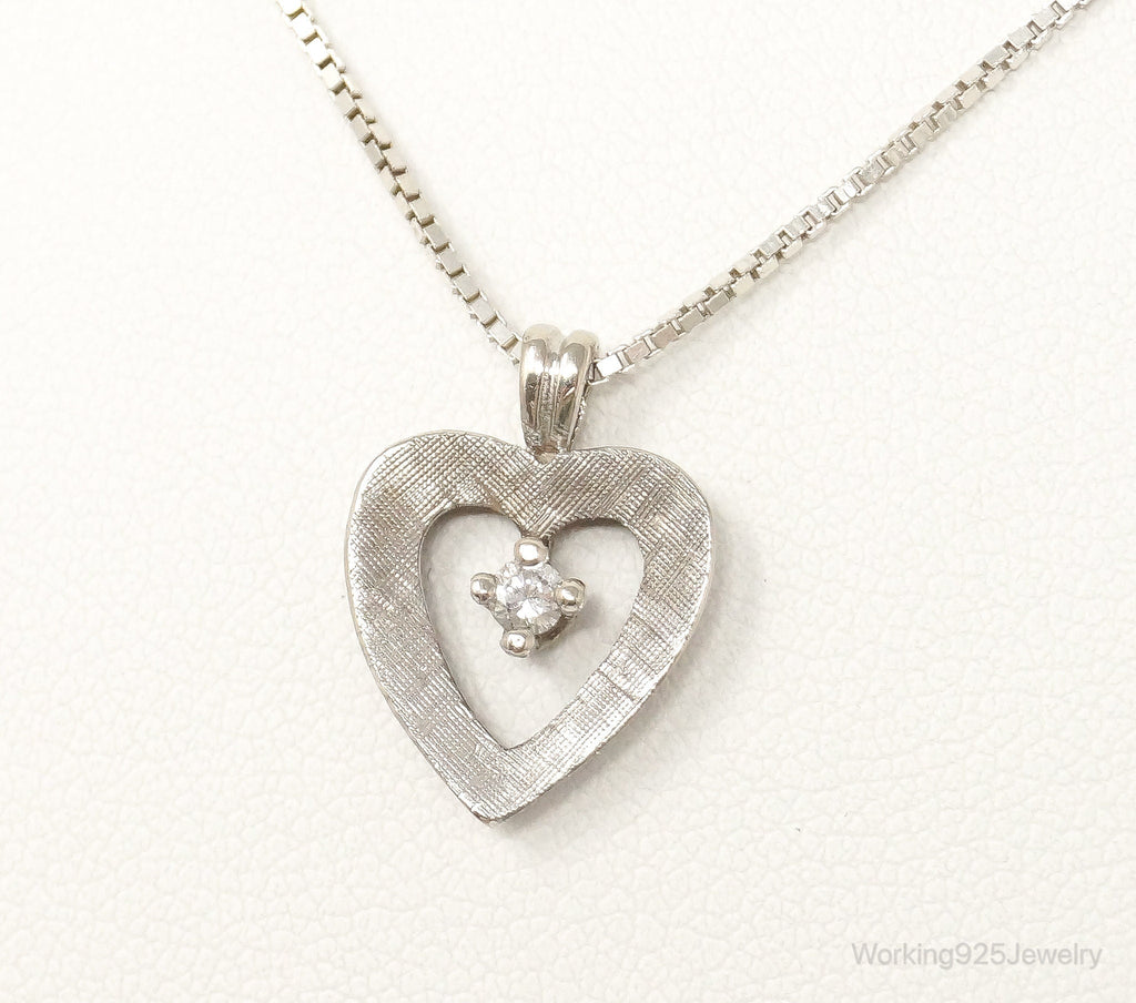 Vintage Diamond Heart Sterling Silver Necklace | Jewelry > Necklaces > Pendants | Wiccan Center