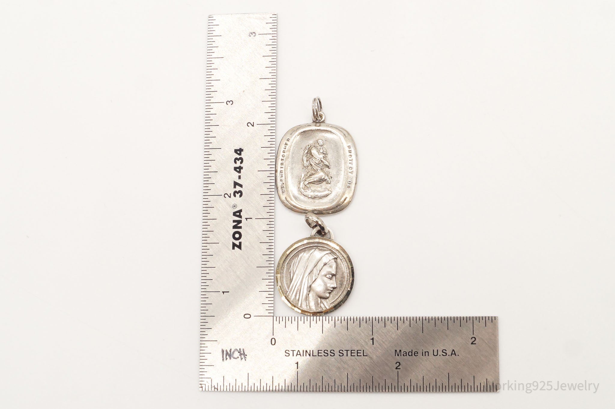 Antique Saints Protection Sterling Silver Pendant Charm Set | Jewelry > Necklaces > Pendants | Wiccan Center