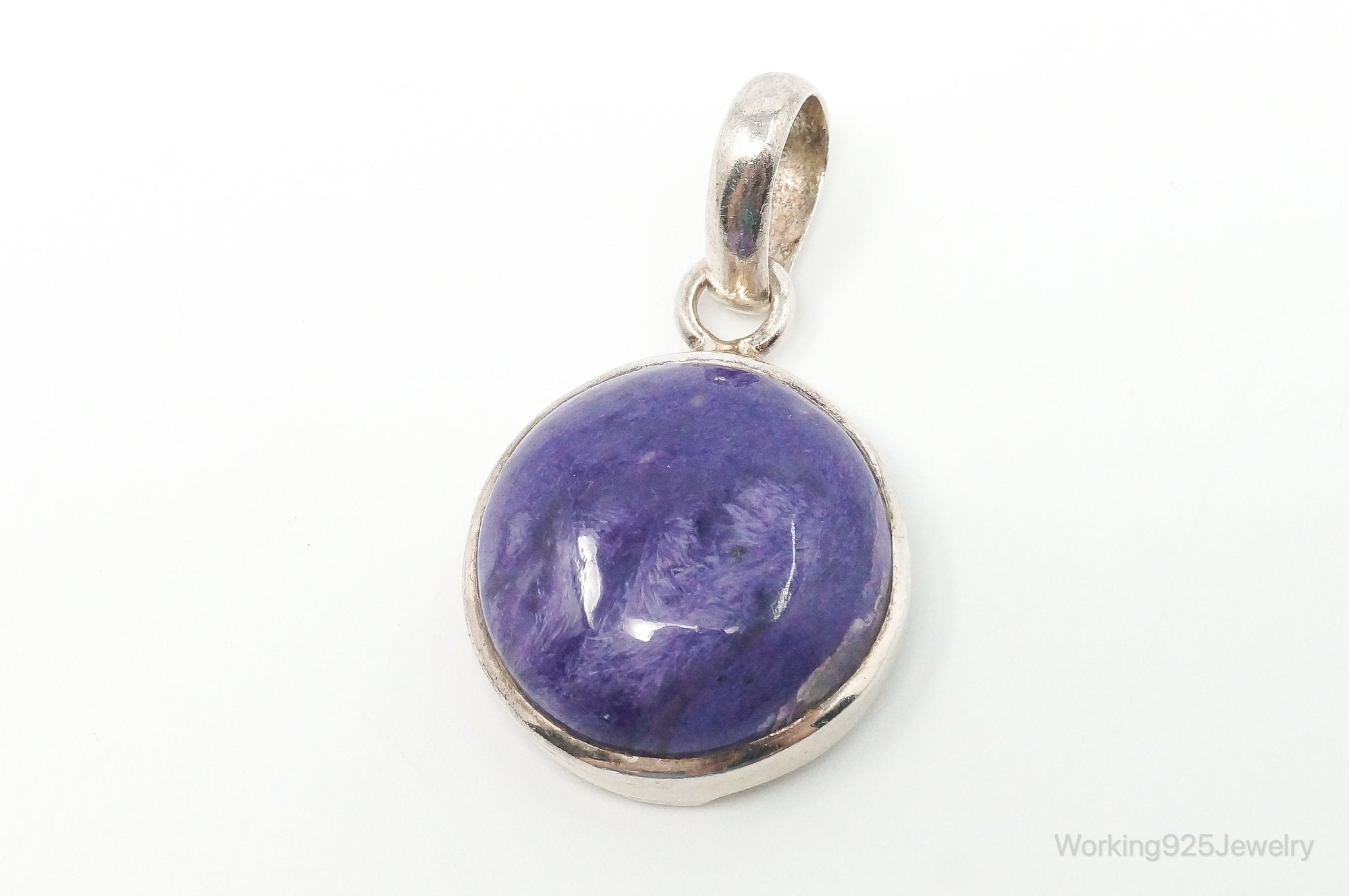 Vintage Large Purple Gemstone Sterling Silver Necklace Pendant | Jewelry > Necklaces > Pendants | Wiccan Center