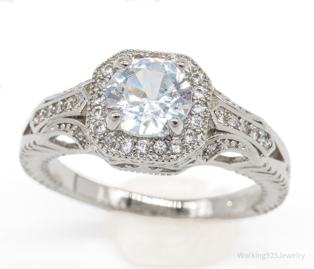 Vintage Cubic Zirconia Sterling Silver Ring - Size 8.75 | Jewelry > Rings | Wiccan Center