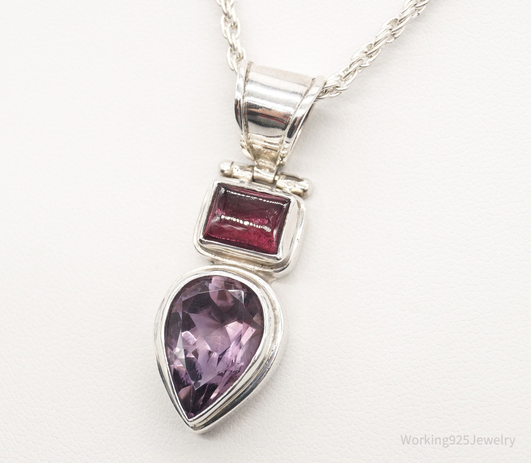 Vintage Amethyst Rhodolite Garnet Sterling Silver Necklace | Jewelry > Necklaces > Pendants | Wiccan Center