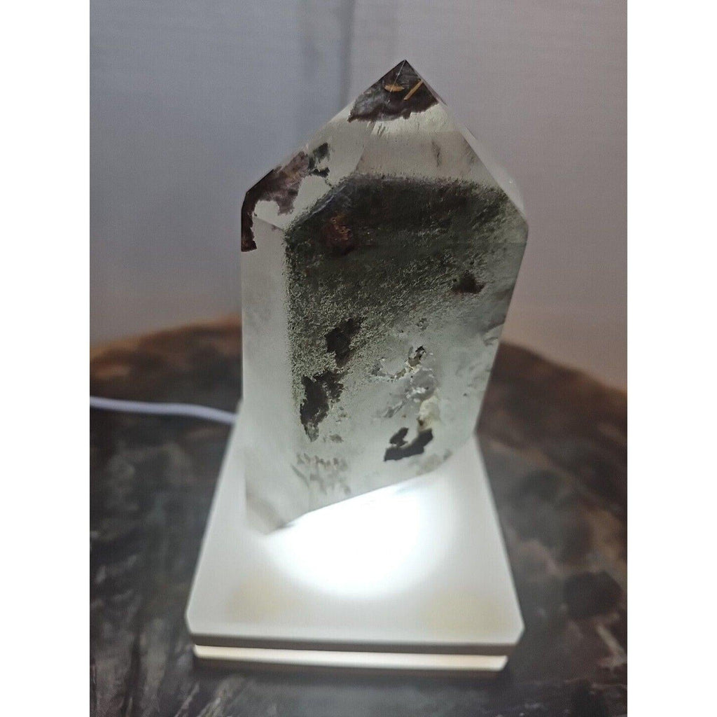 Madagascar Green Ghost Phantom Quartz Obelisk - 1.73LB Vitreous Healing Point | CrystalCloud Company | Crystal Points & Towers | Wiccan Center