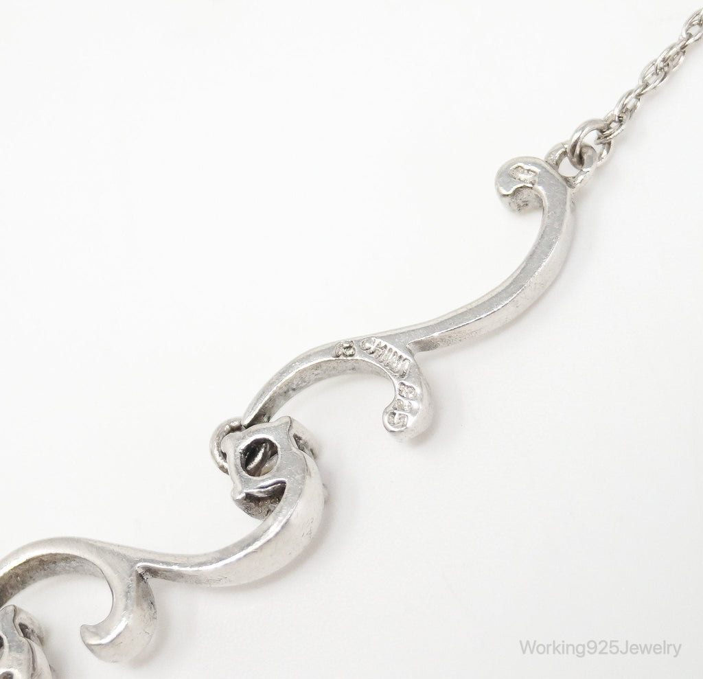 Art Deco Cubic Zirconia Sterling Silver Necklace | Jewelry > Necklaces > Pendants | Wiccan Center