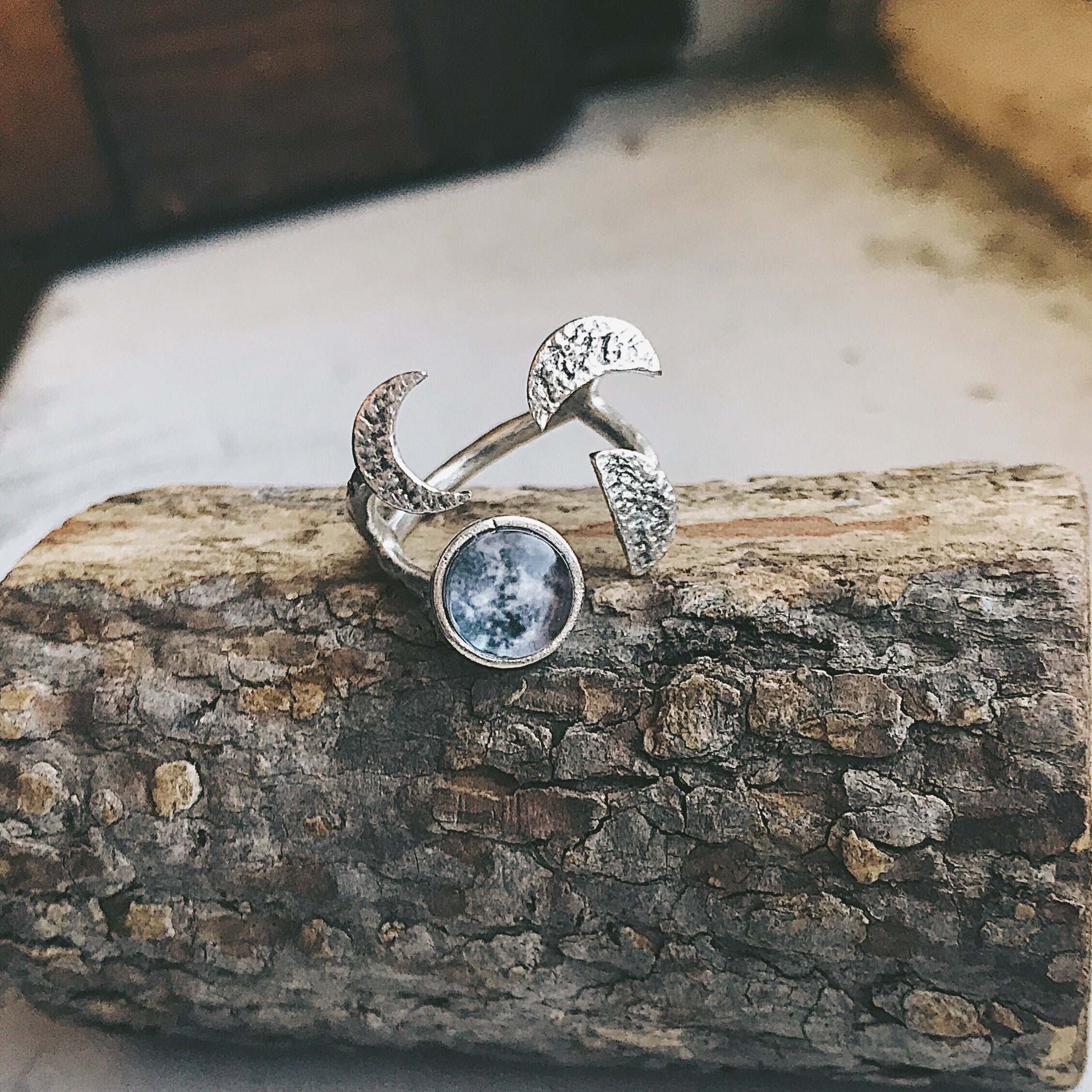 Moon Phase Sculpture Ring | Ring | Wiccan Center