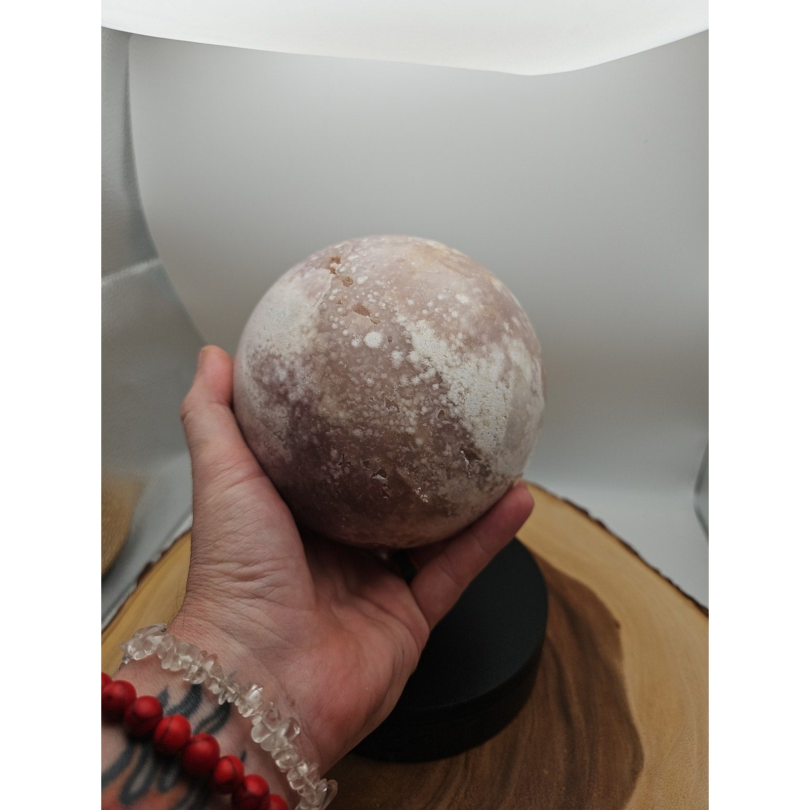 6.55lbs Natural Cherry Blossom Agate Sphere Quartz Crystal Ball | Crystal Spheres & Eggs | Wiccan Center