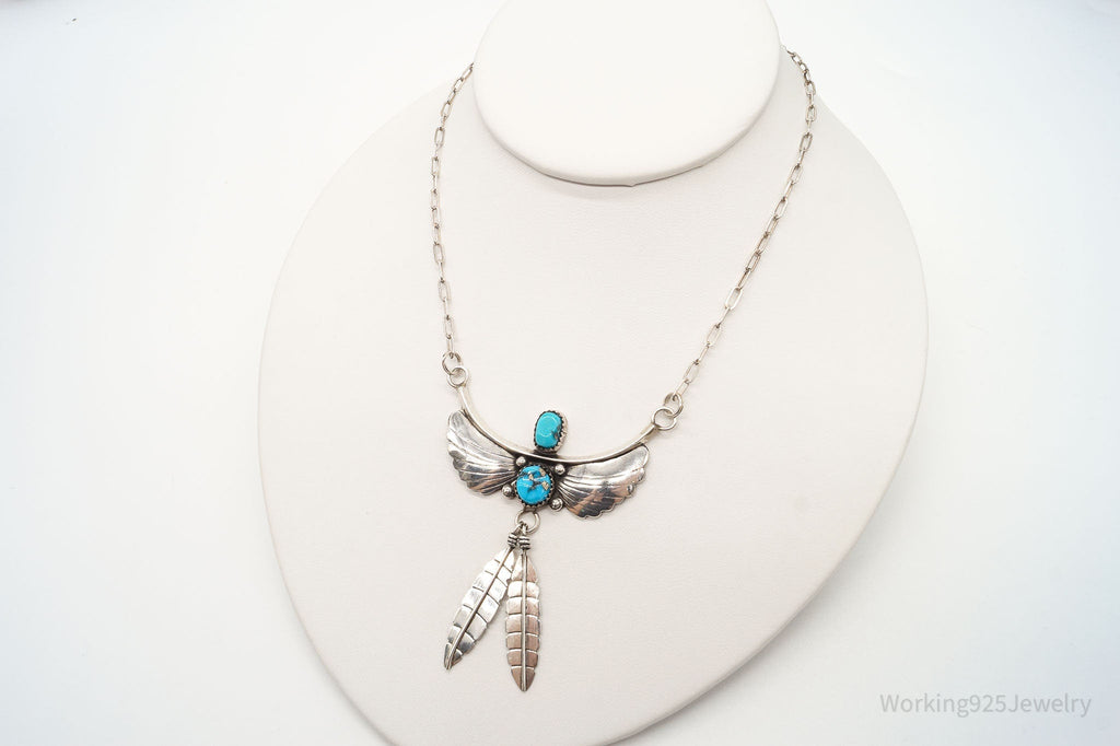Vintage Native American LG Turquoise Sterling Silver Necklace | Jewelry > Necklaces > Pendants | Wiccan Center