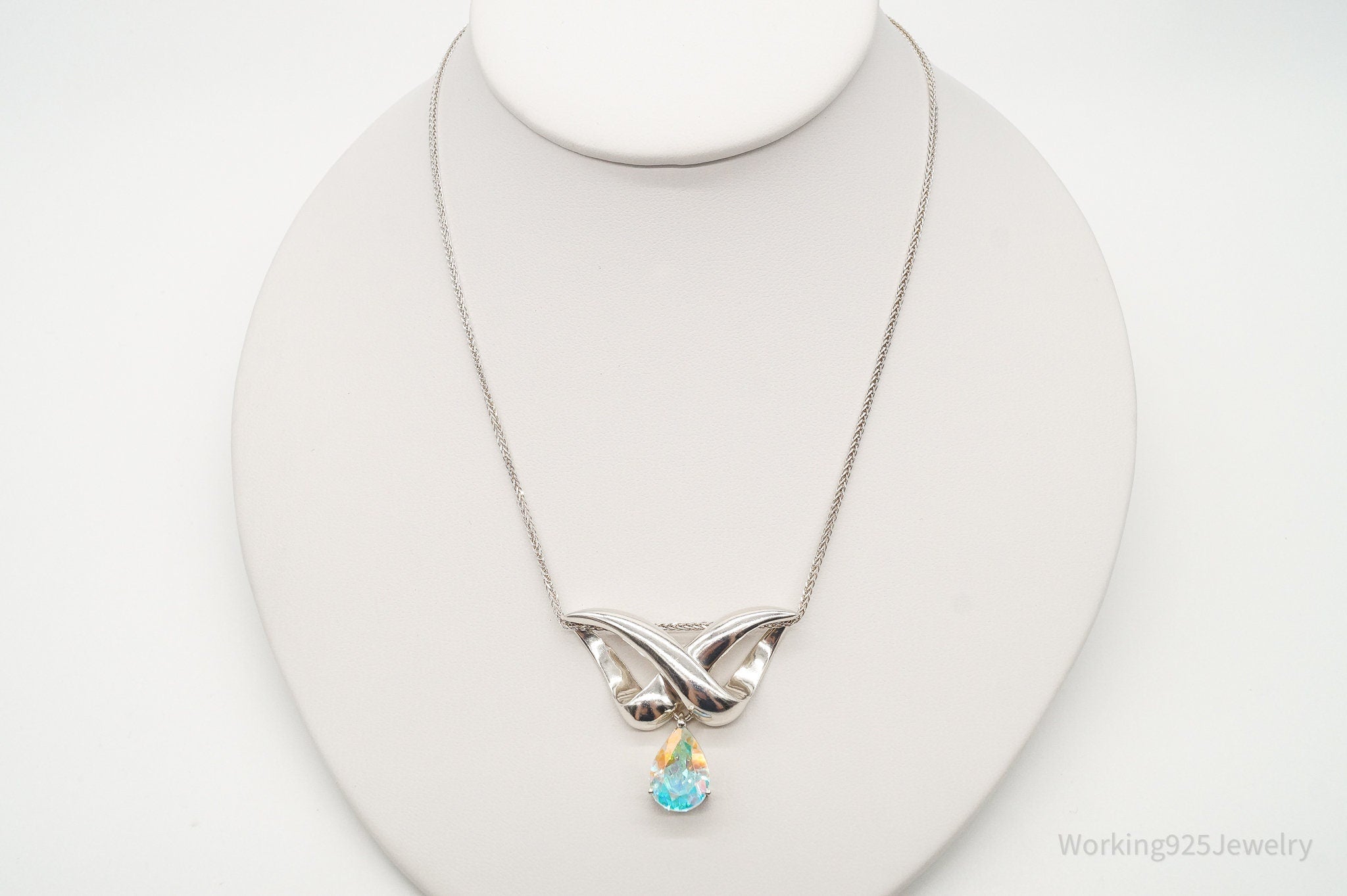 Vintage Designer Badavici Mystic Topaz Sterling Silver Adjustable Necklace | Jewelry > Necklaces > Pendants | Wiccan Center