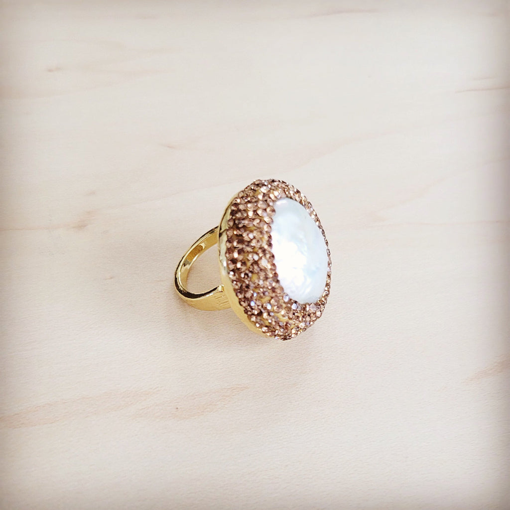 **Gilded Aurora Pearl Ring 012kk | Ring | Wiccan Center