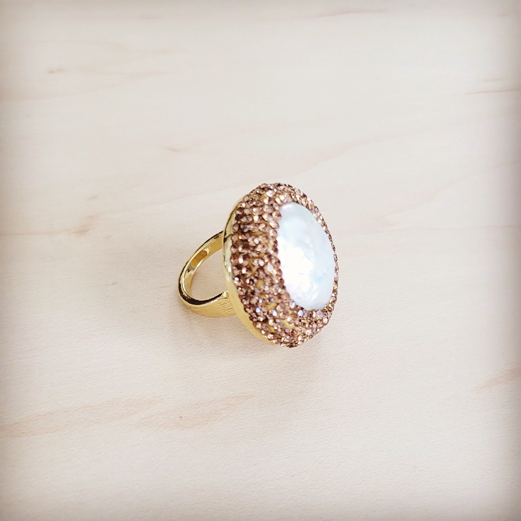 **Gilded Aurora Pearl Ring 012kk | Ring | Wiccan Center