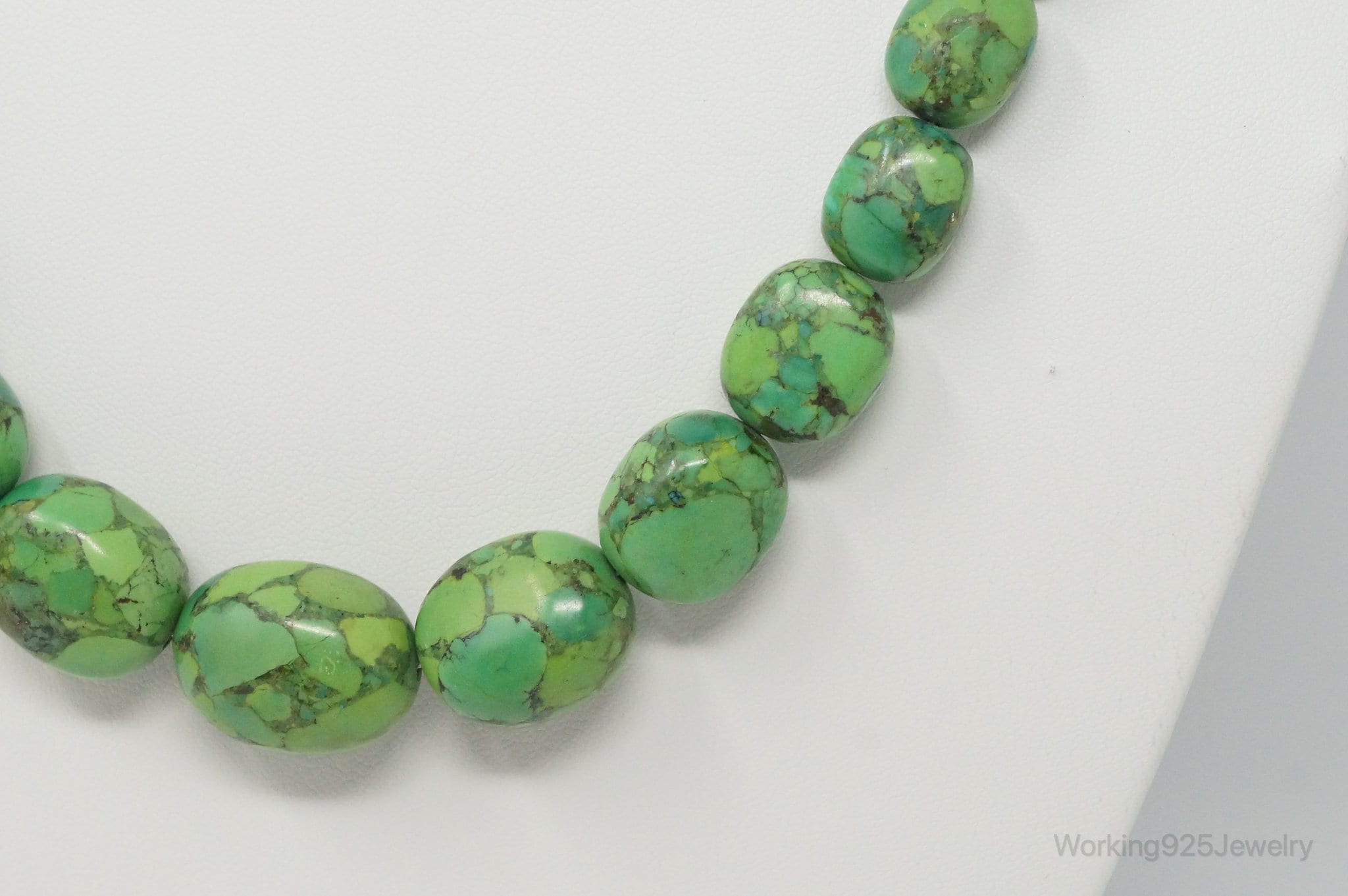 Desert Rose Trading Co Mojave Green Turquoise Sterling Silver Beaded Necklace | Jewelry > Necklaces > Pendants | Wiccan Center