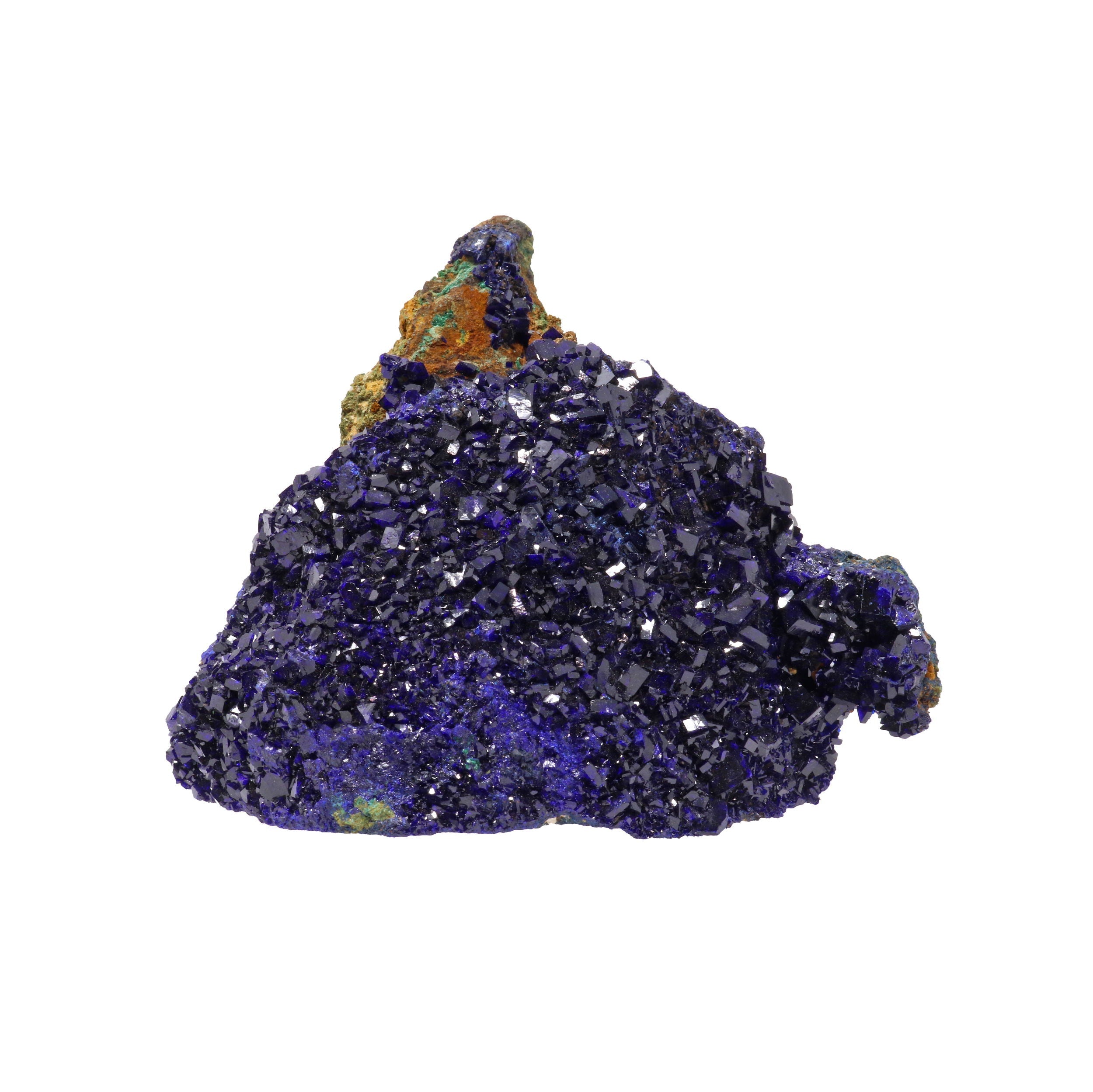 Azurite Specimen on a Lucite Stand - Large Patch of Midnight Blue Crystals | Crystals & Minerals > Specimens | Wiccan Center