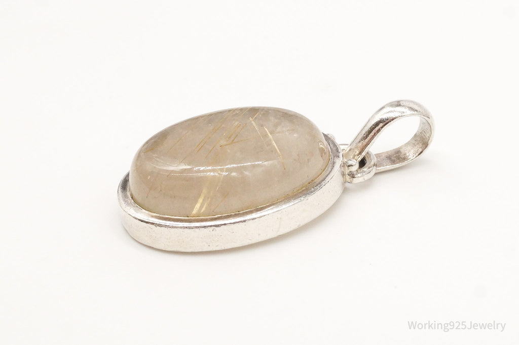 Vintage Designer SJ Rutilated Quartz Sterling Silver Pendant | Jewelry > Necklaces > Pendants | Wiccan Center