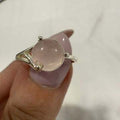 Rose Quartz Round Prong-Set Ring – Sterling Silver – Size 9 | Rings | Wiccan Center