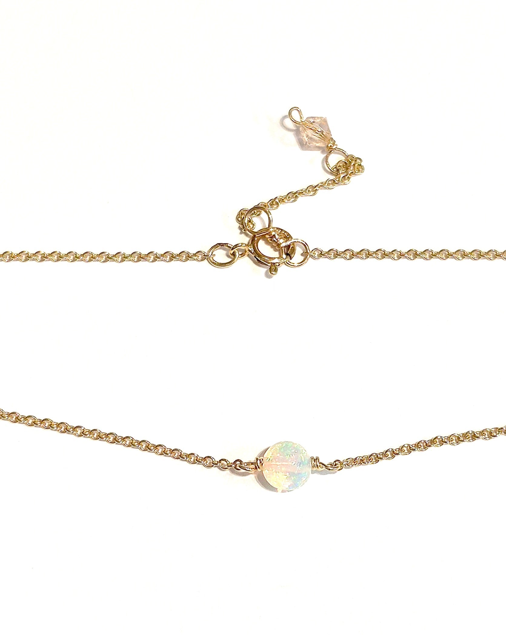 Ethiopian Opal Necklace with Swarovski Clasp