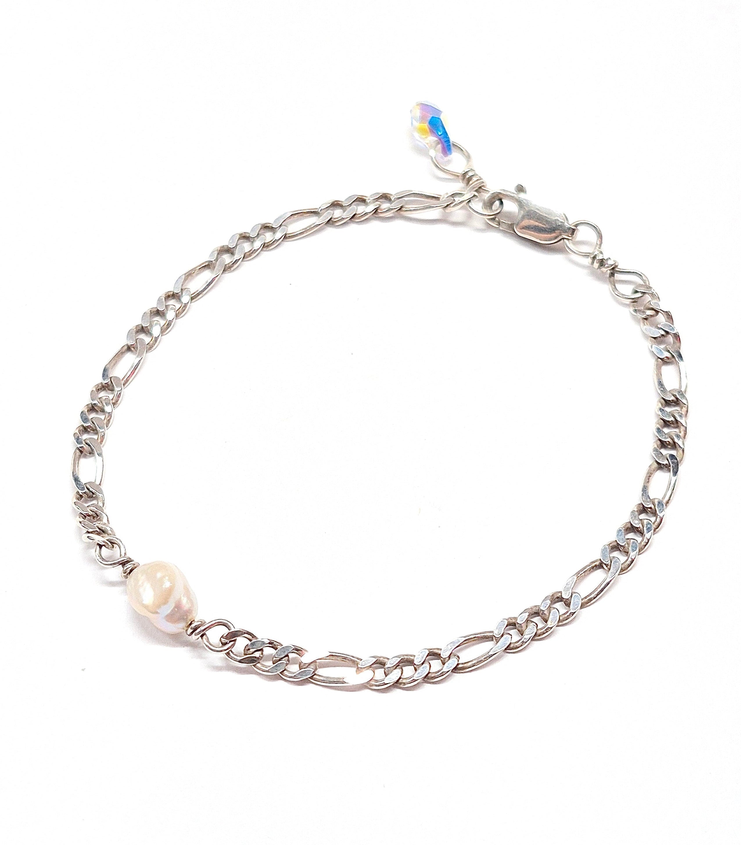 Keshi Pearl Bracelet with Swarovski Clasp