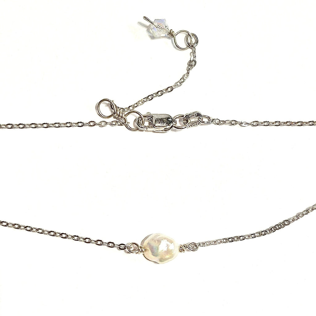 Keshi Pearl Choker Necklace with Swarovski Clasp