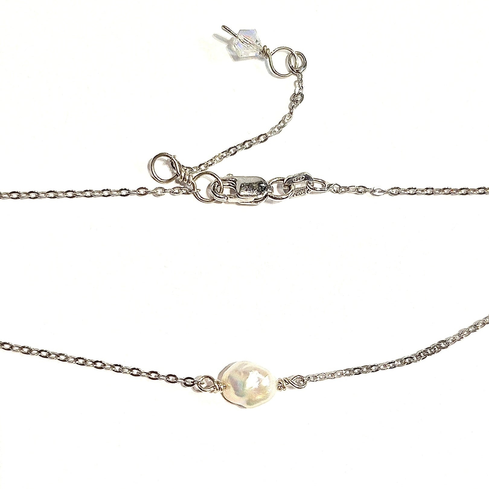Keshi Pearl Choker Necklace with Swarovski Clasp