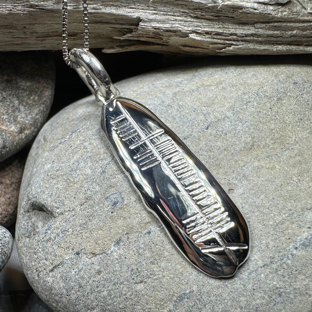 Gaelic Courage Ogham Necklace - Made in Ireland | Pendant | Wiccan Center