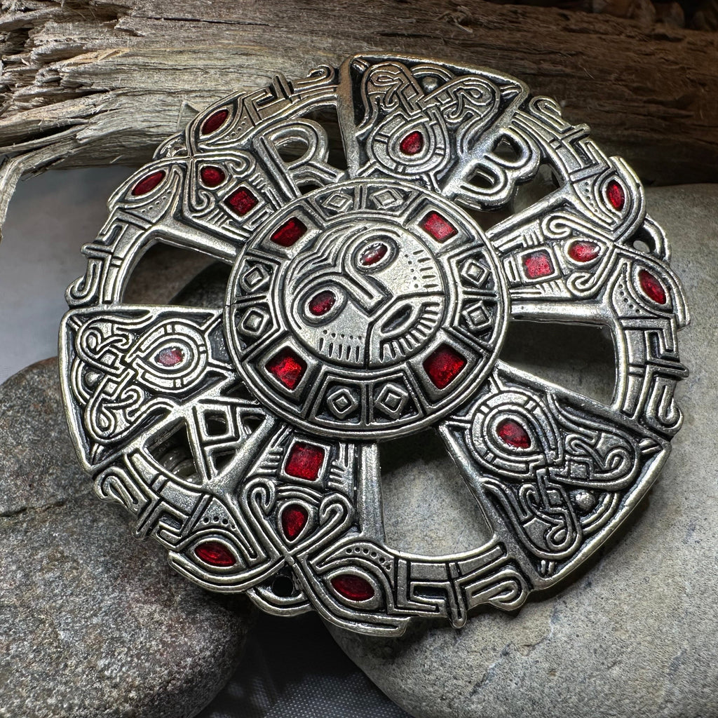 Large Frankish Limons Medieval Brooch - Sterling Silver Historical Reproduction Pin | Brooch | Wiccan Center