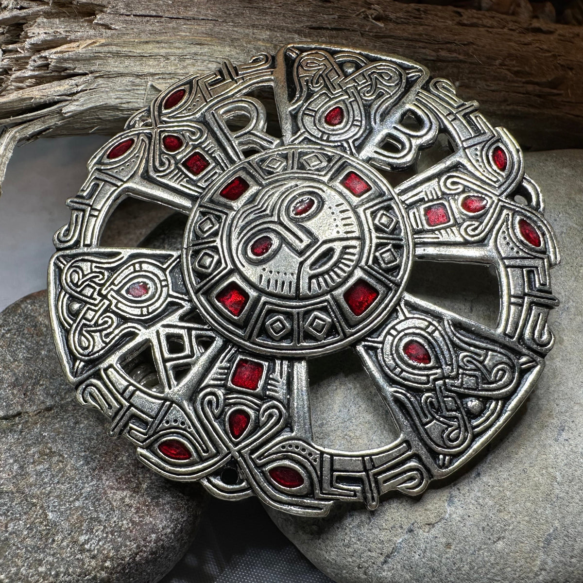 Large Frankish Limons Medieval Brooch - Sterling Silver Historical Reproduction Pin | Brooch | Wiccan Center