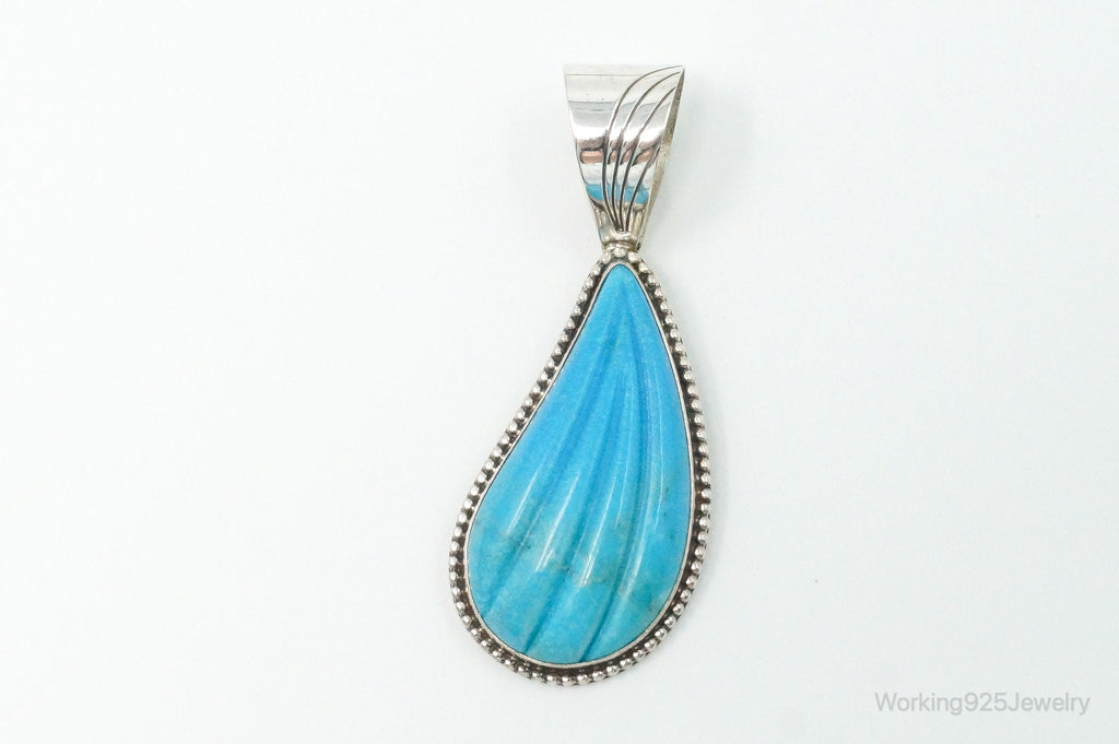 Vintage Desert Rose Trading Co Large Turquoise Sterling Silver Pendant | Jewelry > Necklaces > Pendants | Wiccan Center
