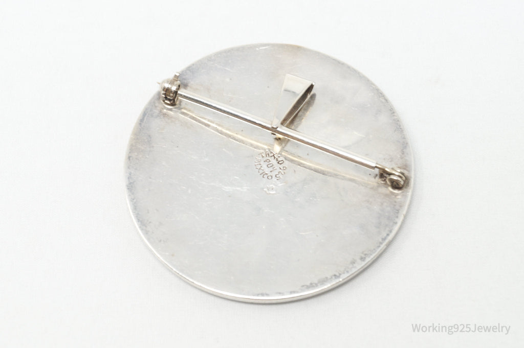 Vintage Taxco POM Mexican Brass Abstract Sterling Silver Brooch Pin Pendant | Jewelry > Necklaces | Wiccan Center
