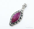 Vintage Large Natural Ruby Sterling Silver Pendant | Jewelry > Necklaces > Pendants | Wiccan Center