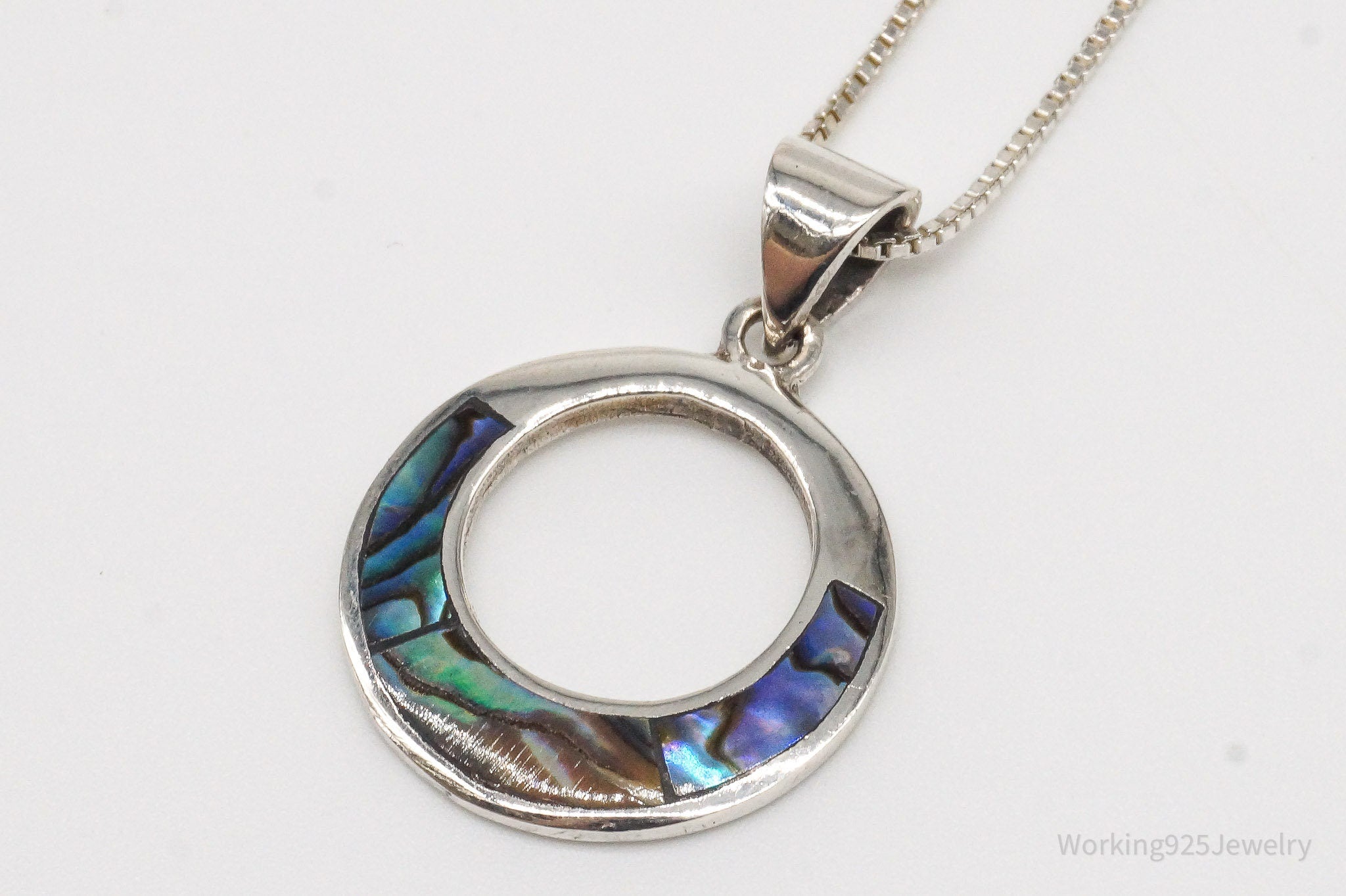 Vintage Paua Abalone Shell Sterling Silver Necklace | Jewelry > Necklaces | Wiccan Center