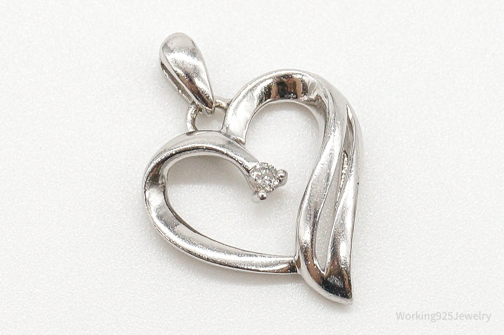 Vintage Diamond Heart Sterling Silver Pendant | Jewelry > Necklaces > Pendants | Wiccan Center