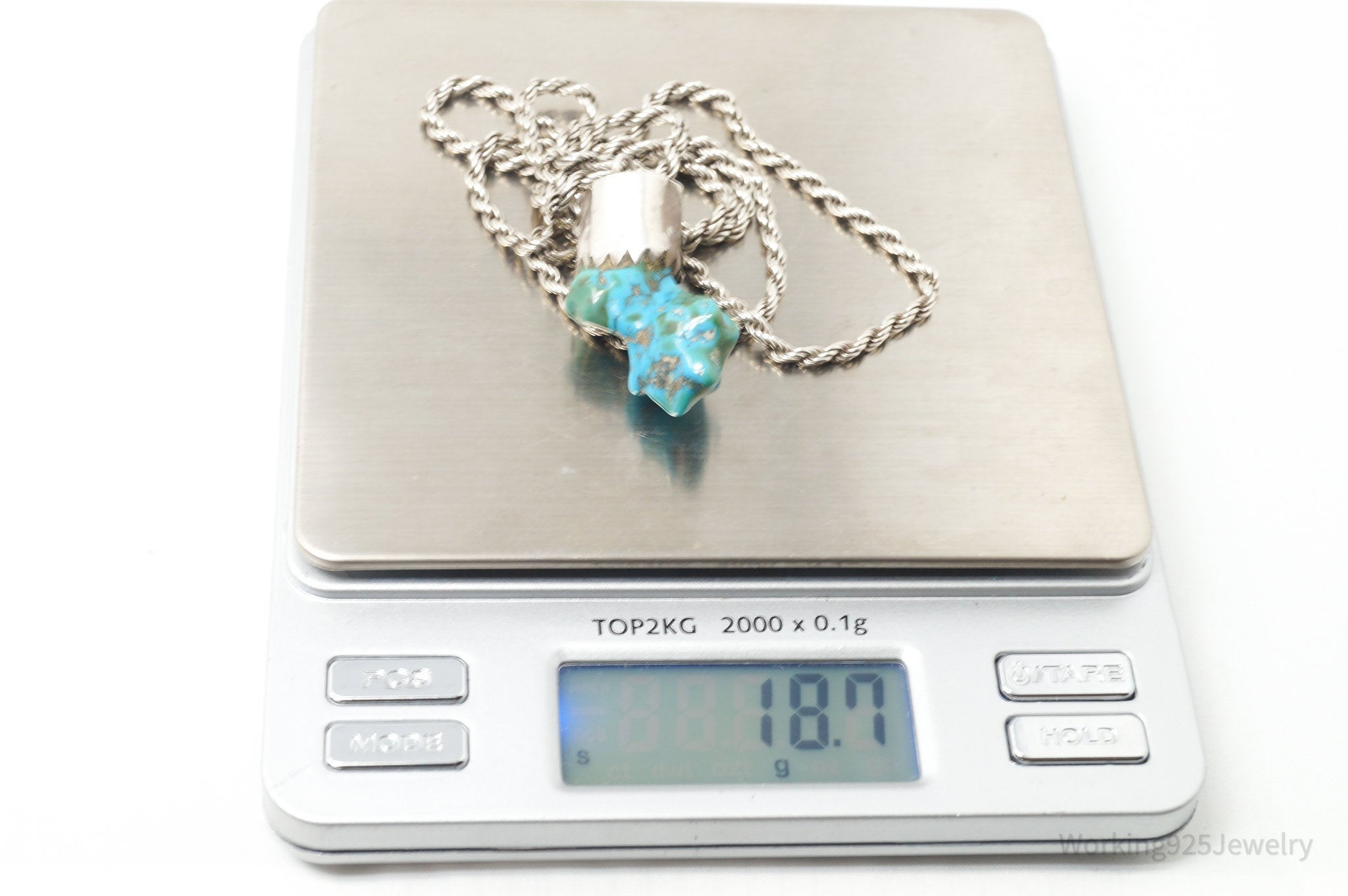 Vintage Handmade Native American Turquoise Sterling Silver Necklace Pendant | Jewelry > Necklaces > Pendants | Wiccan Center