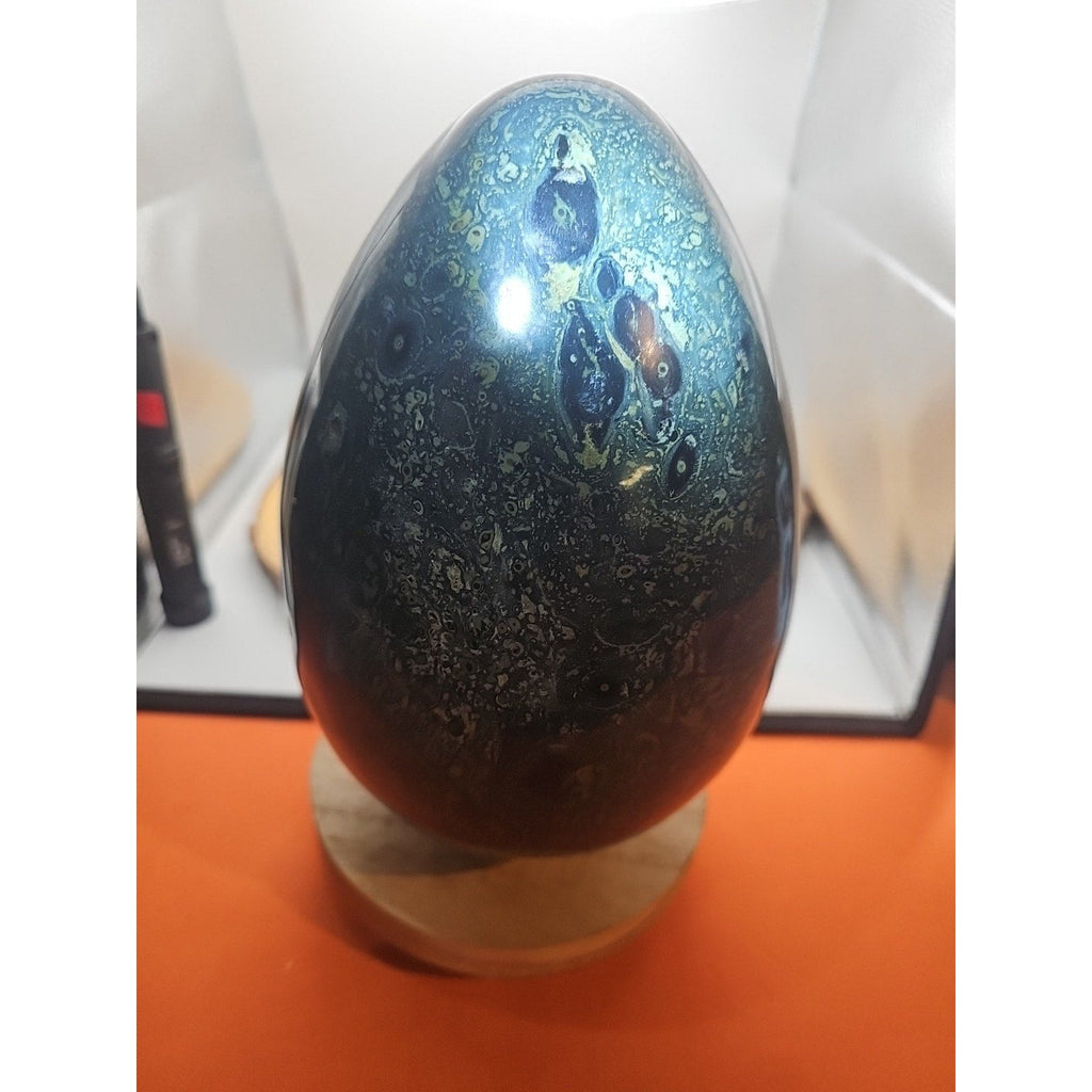 15.2LB Natural Kambaba Jasper Quartz Crystal With Jade Ring Stand