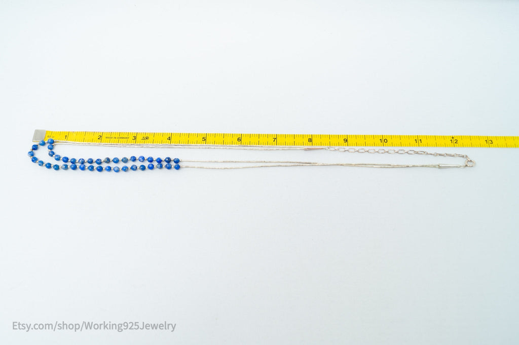 Vtg Designer Carolyn Pollack Relios Lapis Lazuli Bead Sterling Silver Necklace | Jewelry > Necklaces | Wiccan Center