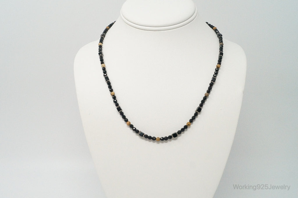 Designer SAJEN Black Onyx Jasper Beads Sterling Silver Necklace | Jewelry > Necklaces > Pendants | Wiccan Center