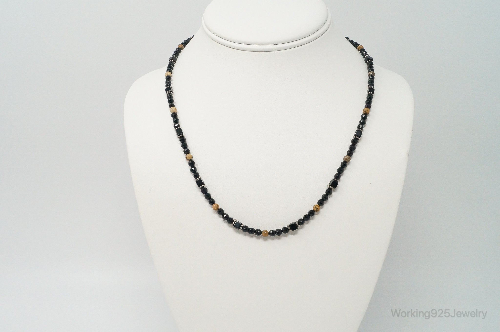 Designer SAJEN Black Onyx Jasper Beads Sterling Silver Necklace | Jewelry > Necklaces > Pendants | Wiccan Center