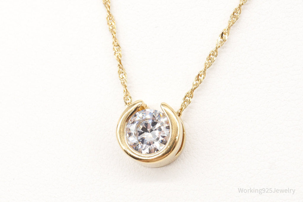 Designer Milor Gold Vermeil Cubic Zirconia Sterling Silver Necklace | Jewelry > Necklaces > Pendants | Wiccan Center
