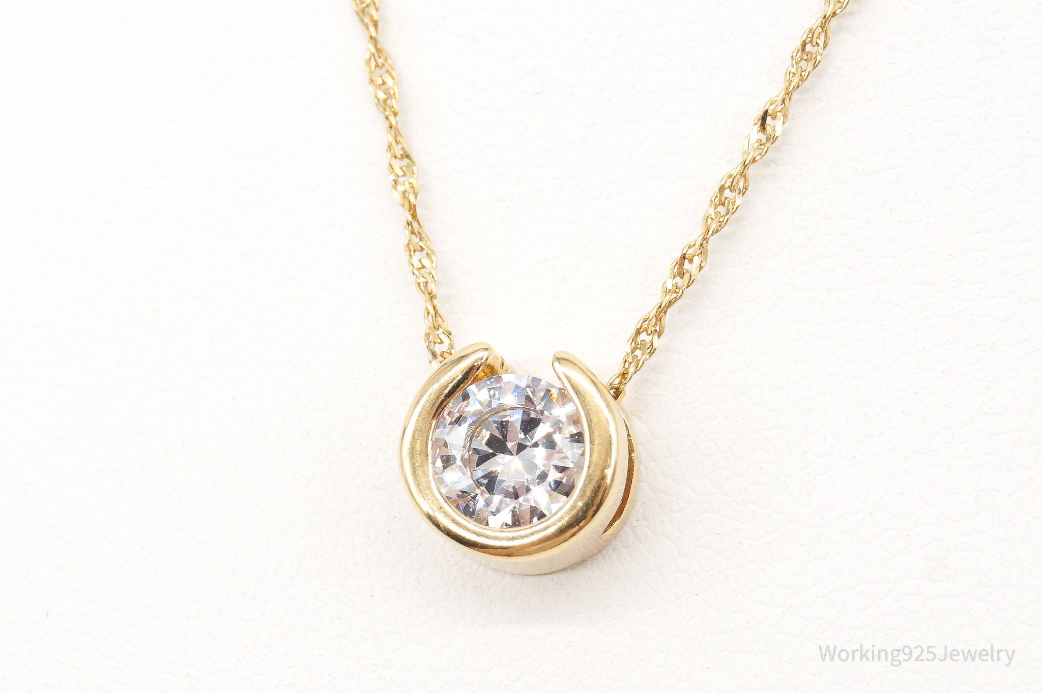 Designer Milor Gold Vermeil Cubic Zirconia Sterling Silver Necklace | Jewelry > Necklaces > Pendants | Wiccan Center