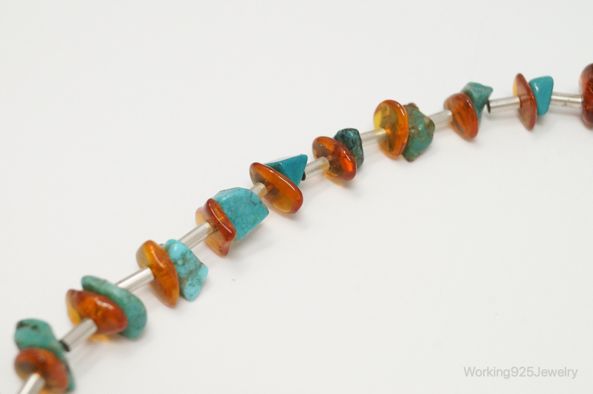 Designer Carolyn Pollack Relios Turquoise Amber Sterling Silver Necklace | Jewelry > Necklaces | Wiccan Center