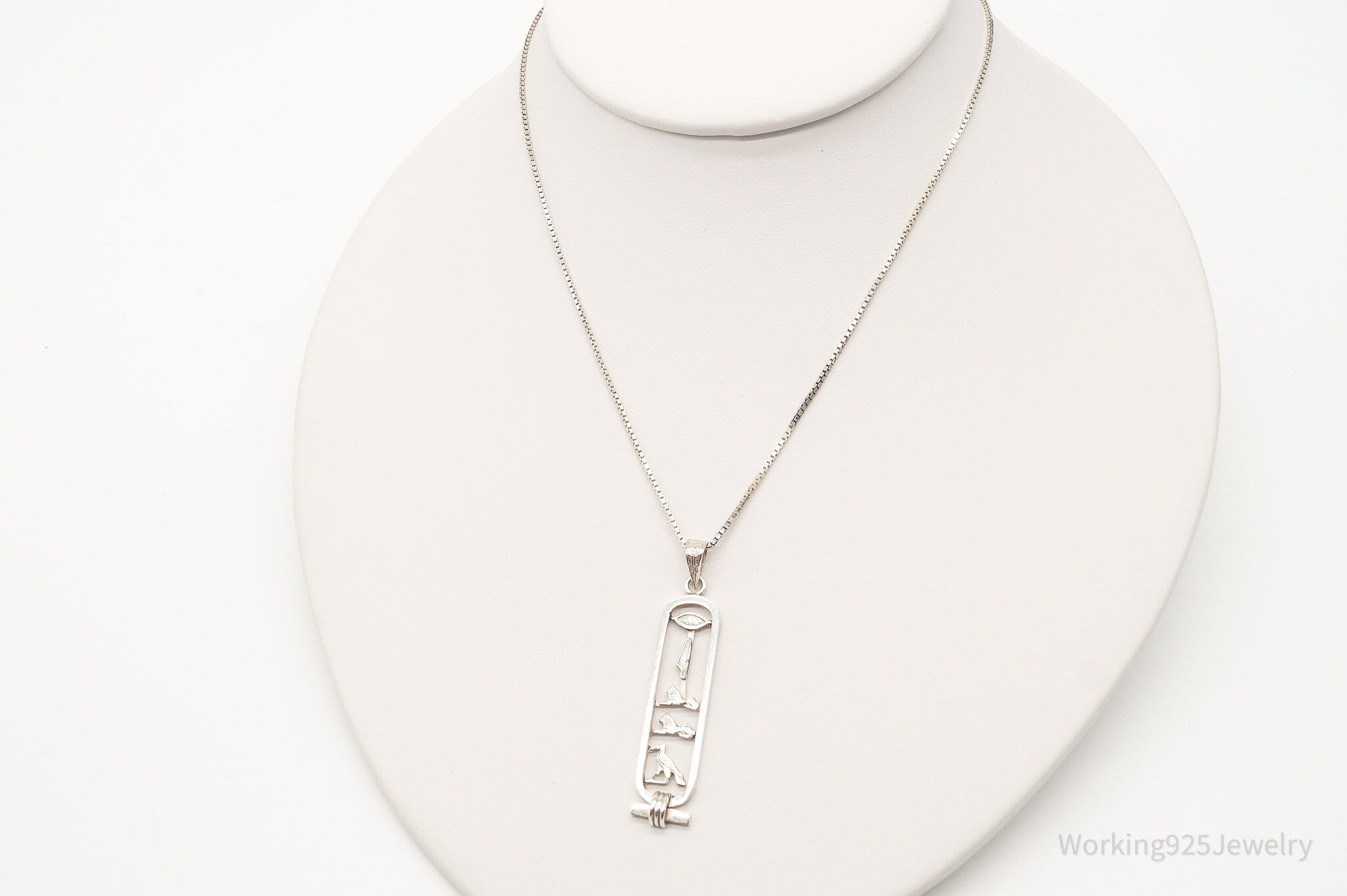 Vintage Large Egyptian Cartouche Sterling Silver Necklace | Jewelry > Necklaces > Pendants | Wiccan Center