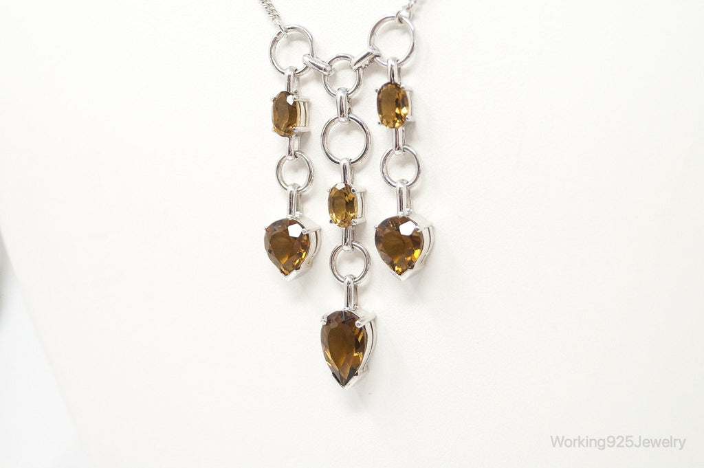 Vintage Smoky Topaz Modernist Sterling Silver Necklace | Jewelry > Necklaces > Pendants | Wiccan Center