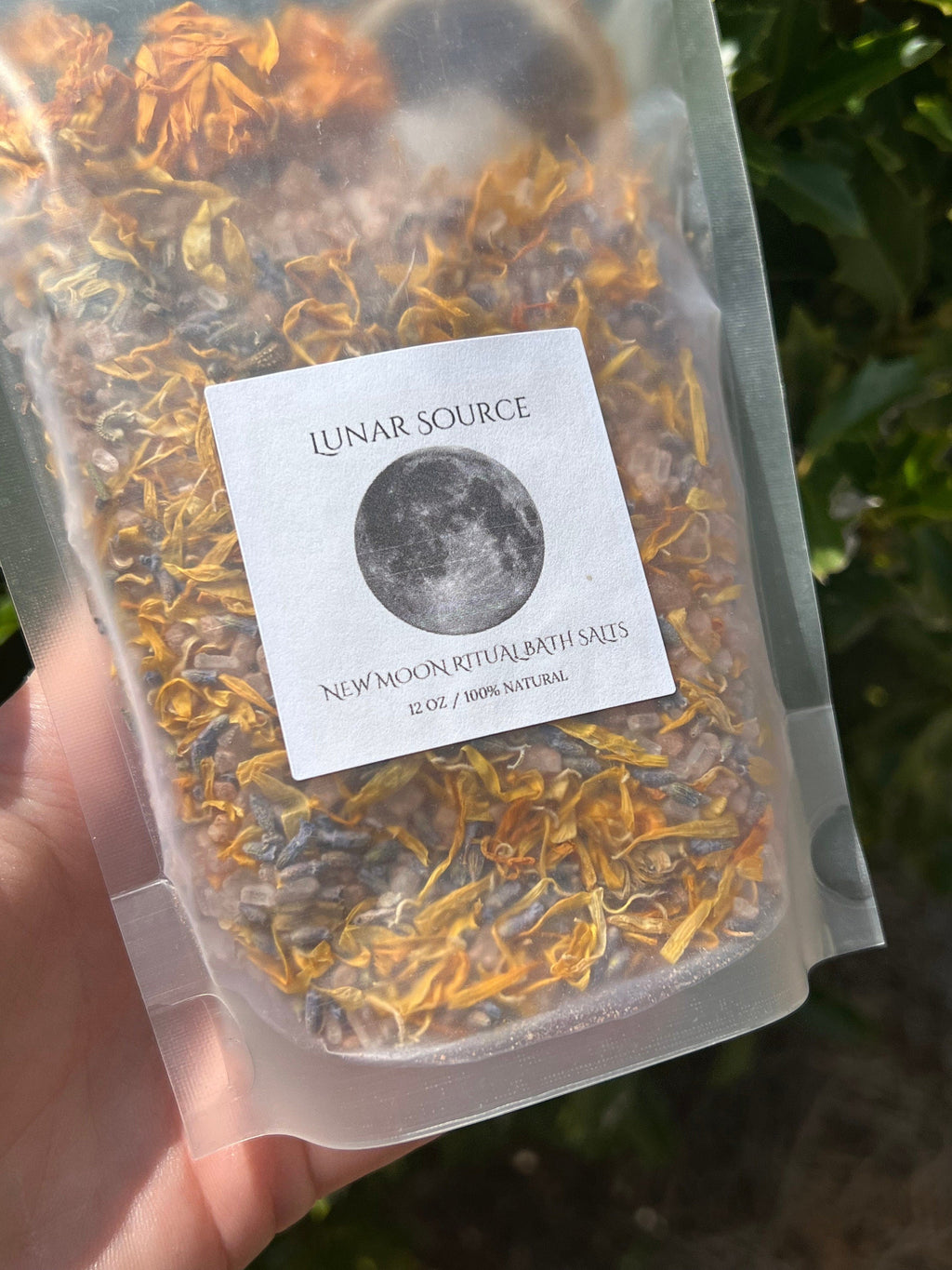 New Moon Ritual Bath Salts | New Beginnings Spiritual Witchy Energy Clearing Herbal Clear Quartz Crystal Bath Soak | Artemis Luna Goddess | | Wiccan Center