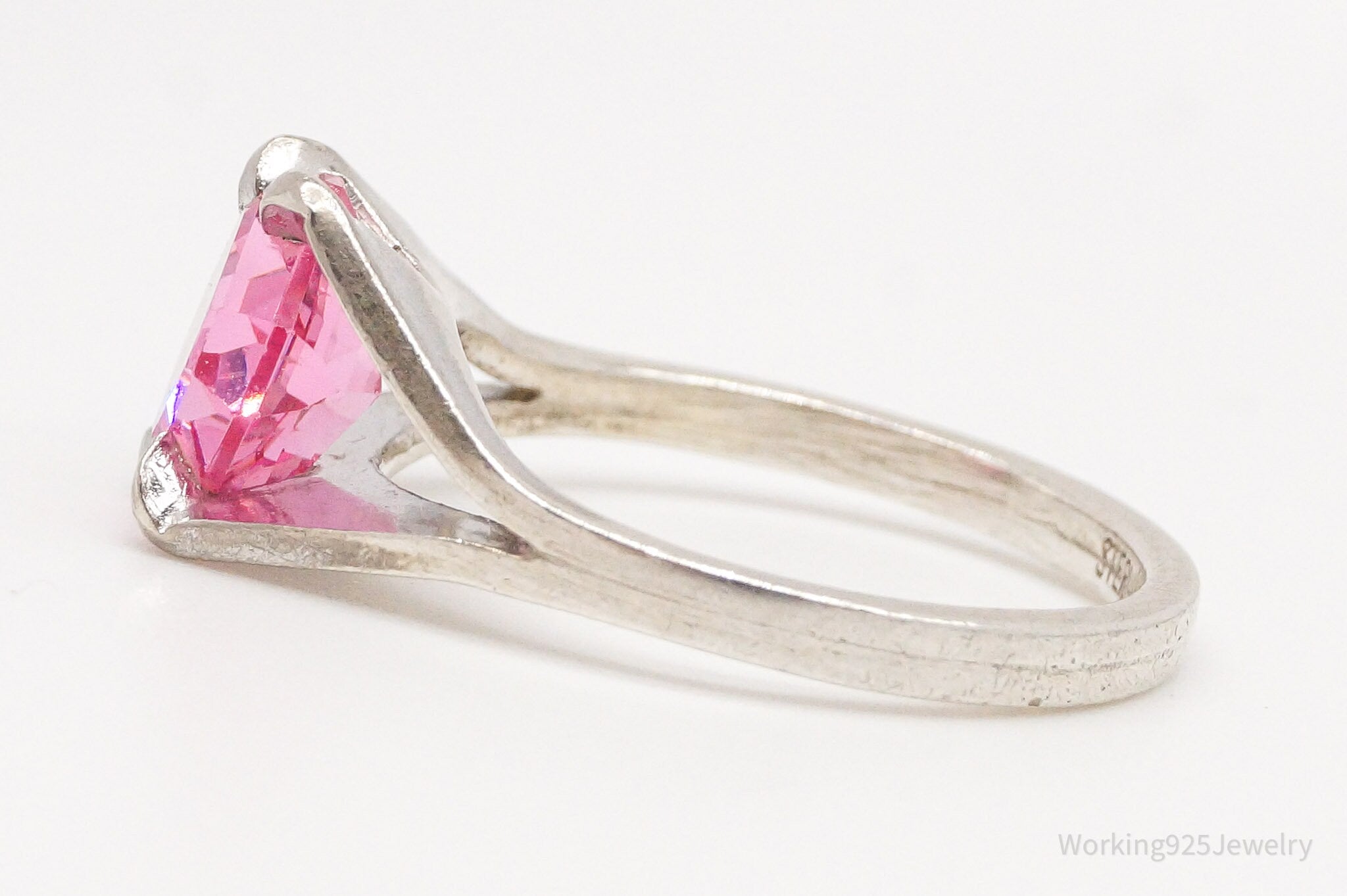 Vintage Designer Espo Pink Cubic Zirconia Sterling Silver Ring - Size 5 | Jewelry > Rings | Wiccan Center