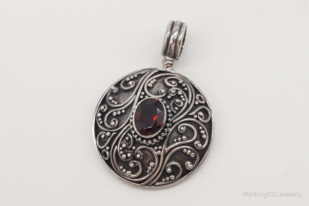 Large Designer BA Suarti Garnet Sterling Silver Pendant | Jewelry > Necklaces > Pendants | Wiccan Center