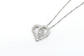 Lovely Vintage Cz Accented Open Heart Sterling Silver Necklace 22" - | Jewelry > Necklaces > Pendants | Wiccan Center