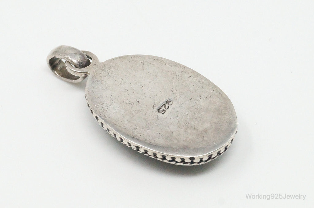 Vintage Large Labradorite Sterling Silver Necklace Pendant | Jewelry > Necklaces > Pendants | Wiccan Center