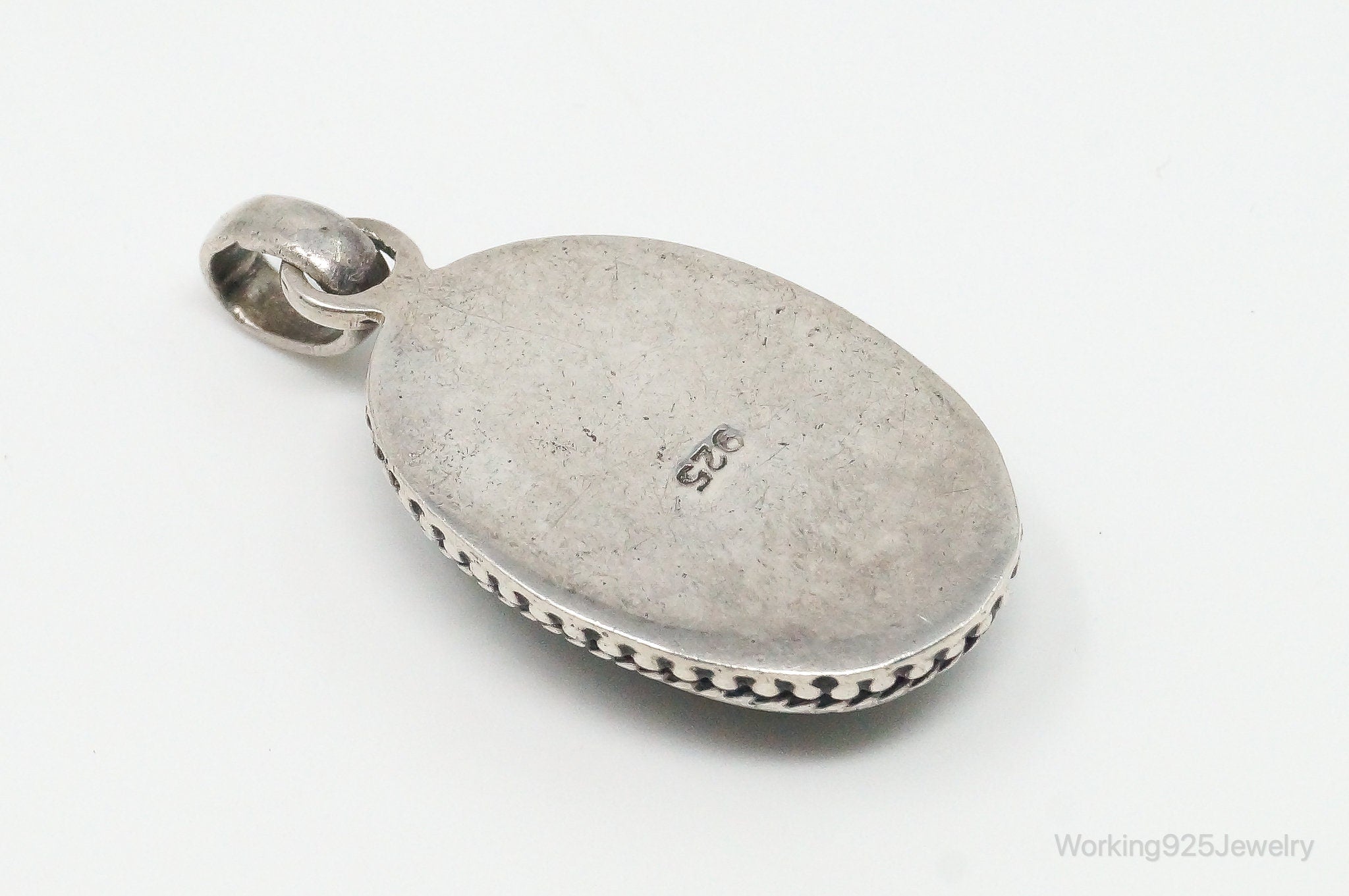 Vintage Large Labradorite Sterling Silver Necklace Pendant | Jewelry > Necklaces > Pendants | Wiccan Center
