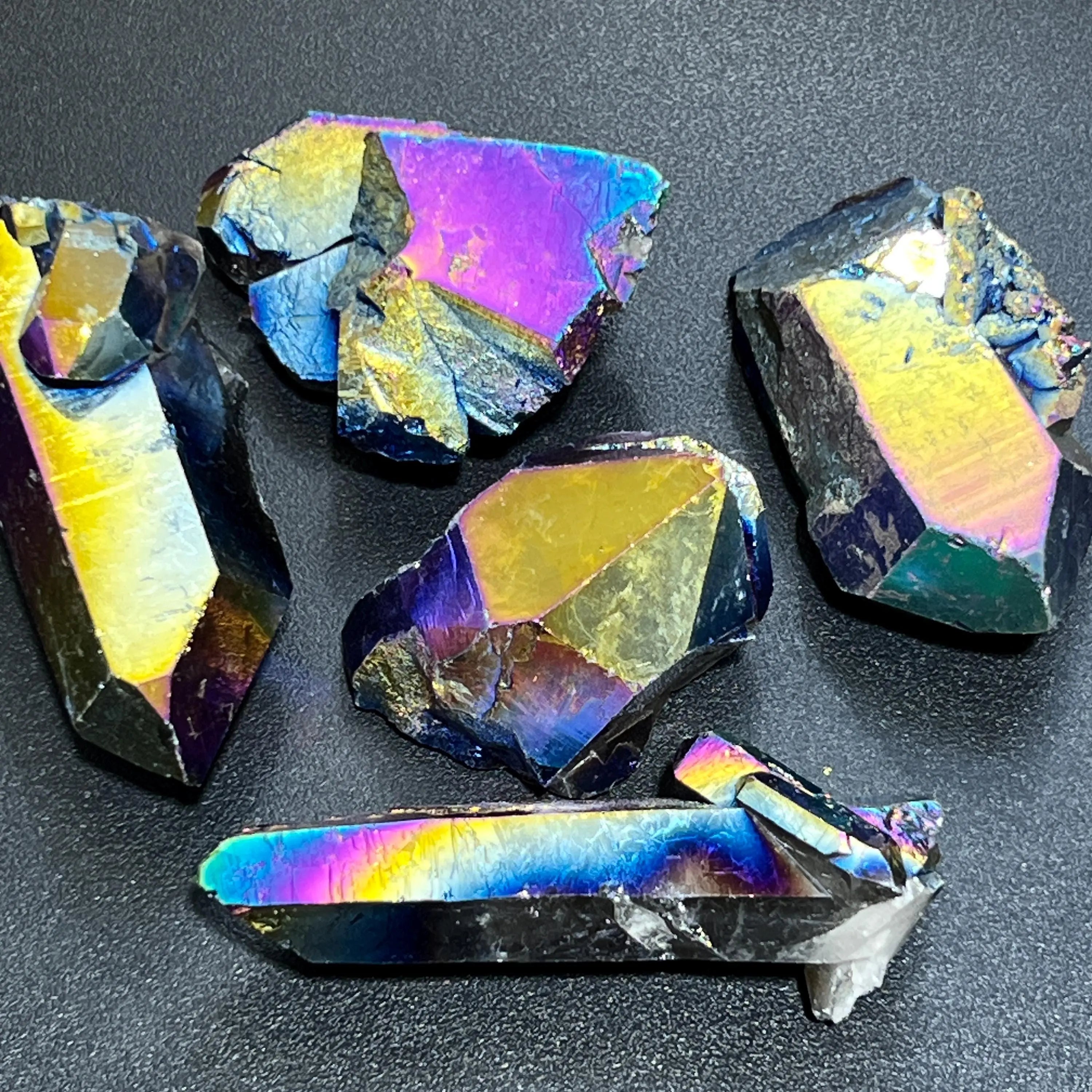 Extra Large Titanium Aura Quartz Crystal Clusters And Rough Raw Points | Home & Living > Home Decor > Home Accents > Rocks & Geodes | Wiccan Center