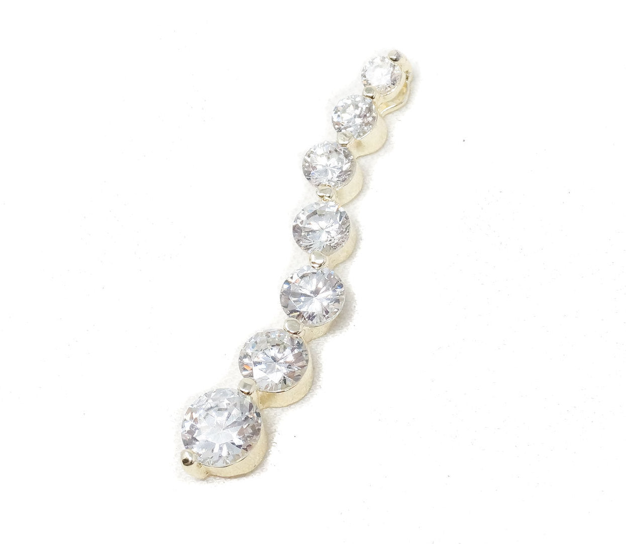 Vtg Gold Vermeil Cubic Zirconia Circles Bubbles Sterling Silver Necklace Pendant | Jewelry > Necklaces > Pendants | Wiccan Center