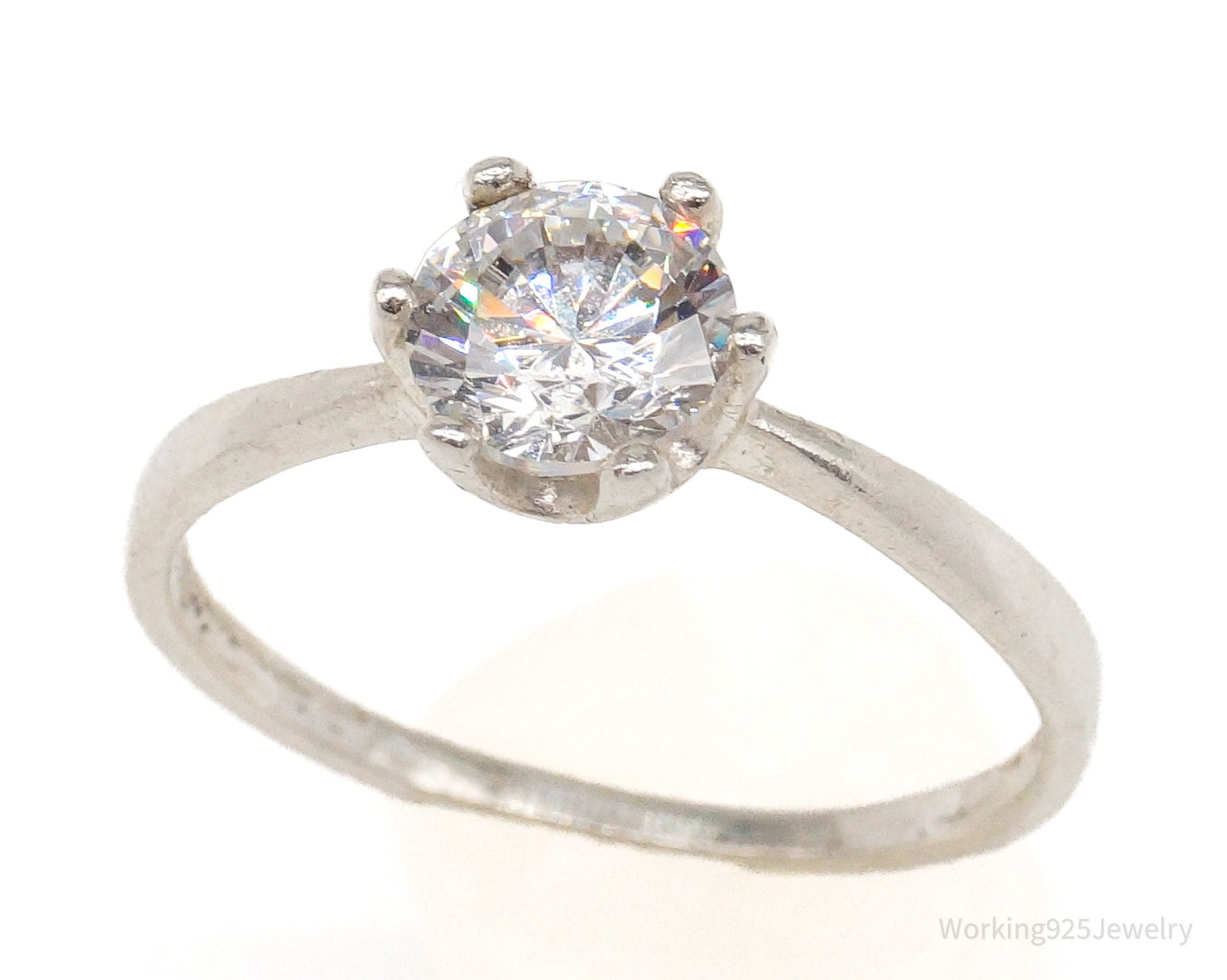 Vintage Cubic Zirconia Sterling Silver Ring - Size 6.5 | Jewelry > Rings | Wiccan Center