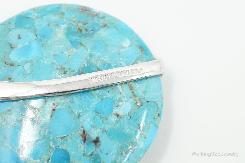 Designer Large Blue Mojave Turquoise Amethyst Sterling Silver Necklace | Jewelry > Necklaces > Pendants | Wiccan Center